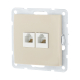 Розетка LK Studio компьютерная 2хRJ-45 кат. 5е с накладкой (бежевый) LK60 866201-1