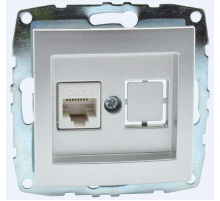 Розетка компьютерная RJ45 Mono Electric Despina/ Larissa 6 кат серебро 500-002105-125