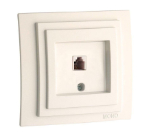 Розетка телефонная RJ11 Mono Electric Larissa 3 кат слоновая кость 103-010105-124