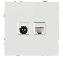 Розетка ЭРА Galaxy 15-3110-01 комбинированная RJ45+TV IP20 белый Б0070776