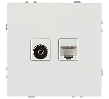 Розетка ЭРА Galaxy 15-3110-01 комбинированная RJ45+TV IP20 белый Б0070776