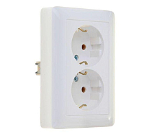 Розетка двойная 2К+З Systeme Electric Хит 16A 250V белая RS16-236-B