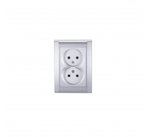 Розетка Makel 2-м СП Defne 10А IP20 б/з сереб. 42065017