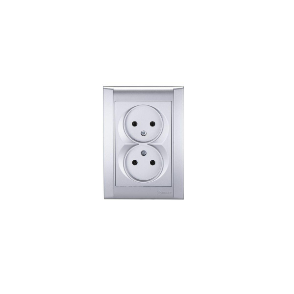 Розетка Makel 2-м СП Defne 10А IP20 б/з сереб. 42065017 Розетка Makel 2-м СП Defne 10А IP20 б/з сереб. 42065017