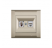 Розетка комп. ( cat 5) + тf евро Makel Defne 42057037