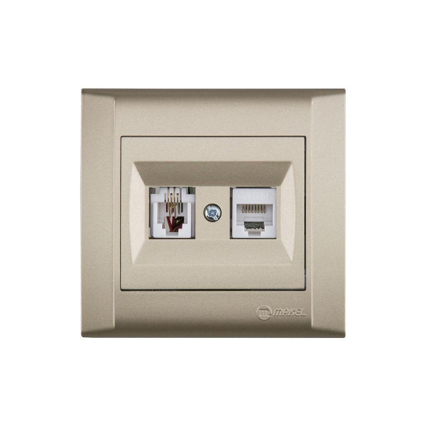 Розетка комп. ( cat 5) + тf евро Makel Defne 42057037 Розетка комп. ( cat 5) + тf евро Makel Defne 42057037