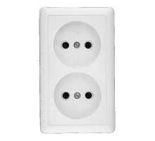 Розетка двойная 2К Systeme Electric Хит 16A 250V белая RA16-237-B