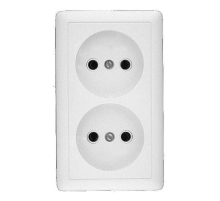 Розетка двойная 2К Systeme Electric Хит 16A 250V белая RA16-237-B