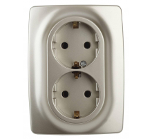 Розетка ЭРА 12 2x2P E Schuko 16A 250V 12-2106-04 Б0031231