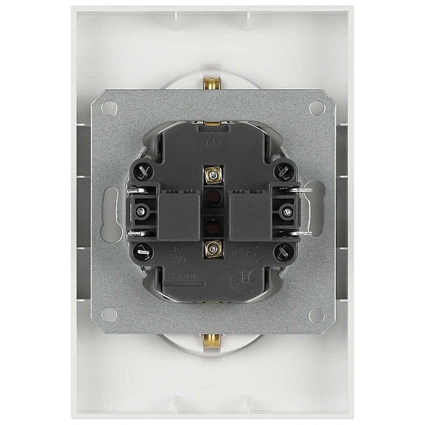 Розетка ЭРА Galaxy 15-2104-01 с заземлением двойная 2X2P+E Schuko 16А-250В IP20 белый Б0070678