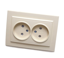 Розетка двойная 2P Stekker Эрна со шторками слоновая кость PST10-9013-02 39239
