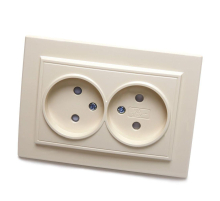 Розетка двойная 2P Stekker Эрна со шторками слоновая кость PST10-9013-02 39239