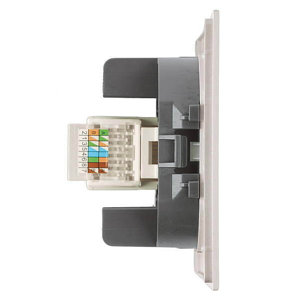 Розетка компьютерная 1-местная RJ-45 (механизм) Stekker Мия RST00-3117-08 пудровый жемчуг 50480