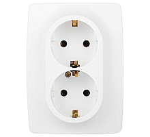 Розетка ЭРА Серия 12 12-2106-01М 2X2P+E Schuko 16А-250В белый матовый Б0065721
