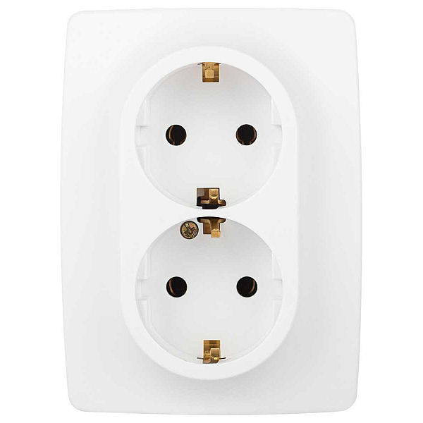 Розетка ЭРА Серия 12 12-2106-01М 2X2P+E Schuko 16А-250В белый матовый Б0065721