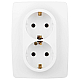Розетка ЭРА Серия 12 12-2106-01М 2X2P+E Schuko 16А-250В белый матовый Б0065721