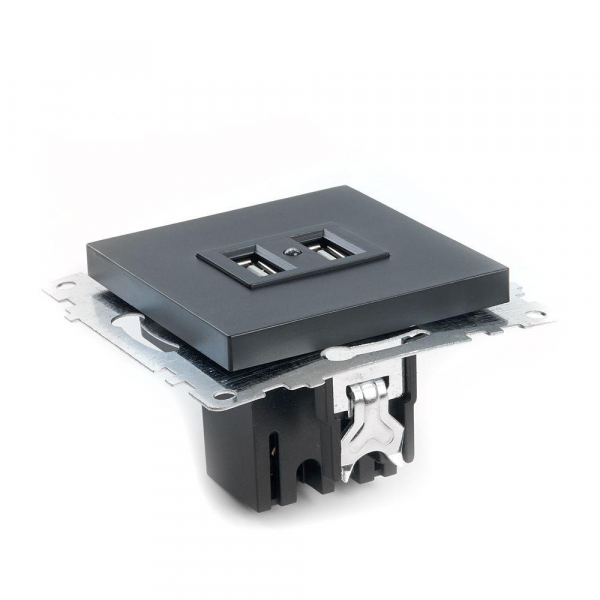 Розетка 2хUSB Stekker Катрин черный GLS10-7115-05 39616 Розетка 2хUSB Stekker Катрин черный GLS10-7115-05 39616