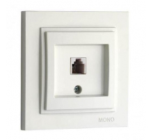 Розетка телефонная RJ11 Mono Electric Despina 3 кат белый 102-190005-124