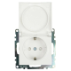 Розетка 2P+PE Stekker Катрин со шторками крышкой белый GLS16-7112-01 39302