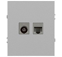 Розетка ЭРА Arktik 16-3110-03 комбинированная RJ45+TV алюминий Б0070496