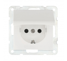 Розетка LK Studio с з/к, шторками и крышкой (белый) LK60 863404-1