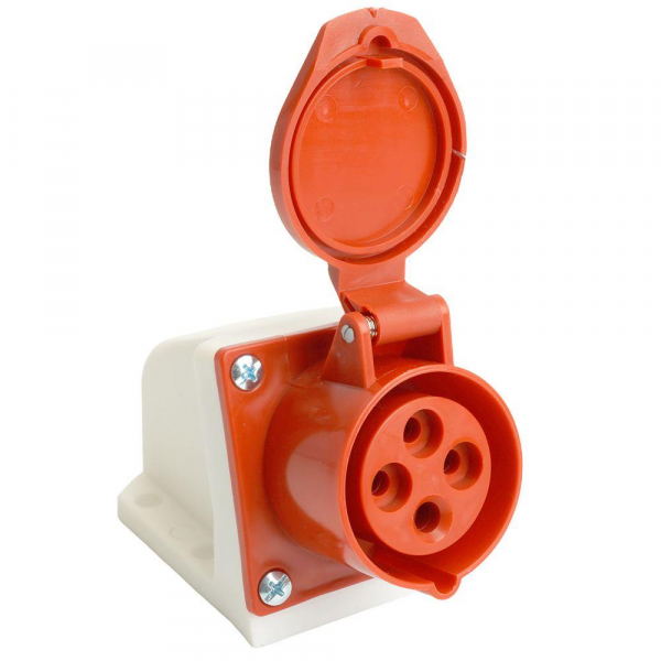 Розетка 3P+PE Stekker с крышкой красный RST16-113-44 49434 Розетка 3P+PE Stekker с крышкой красный RST16-113-44 49434
