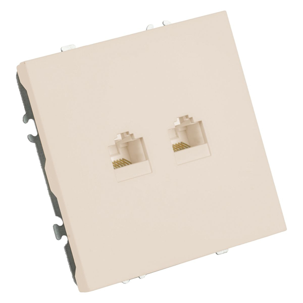 Розетка компьютерная 2-местная RJ-45 (механизм), Stekker Эмили, RST00-5111-08, кашемир, soft touch 49900