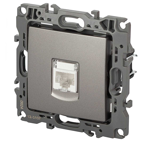 Розетка ЭРА Серия 12 12-3107-16 информационная RJ45 титан Б0065716