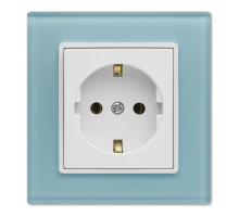 Розетка 2P+E Vesta-Electric Exclusive Blue голубой FRZ00040003SIN