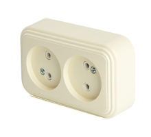 Розетка двойная 2P Stekker Брест слоновая кость PST16-30-20 49057