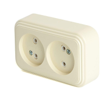 Розетка двойная 2P Stekker Брест слоновая кость PST16-30-20 49057