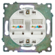 Розетка компьютерная 2-местная RJ-45 (механизм) Stekker GLS00-7109-01 Катрин, белый 50003