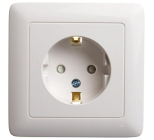 Розетка 2К+З Systeme Electric Хит 16A 250V со шторками белая RS16-136-B