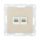 Розетка LK Studio компьютерная 2хRJ-45 кат. 5е с накладкой (бежевый) LK60 866201-1