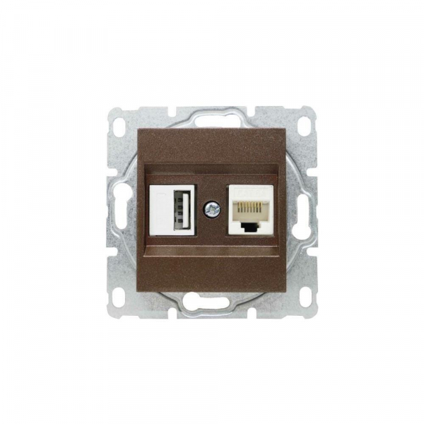 Розетка LAN/USB Vesta-Electric Exclusive Champagne Metallic шампань FRZ00050502BSH Розетка LAN/USB Vesta-Electric Exclusive Champagne Metallic шампань FRZ00050502BSH
