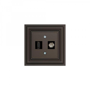 Розетка HDMI/TV Liregus Retro коричневый омбре 29-038