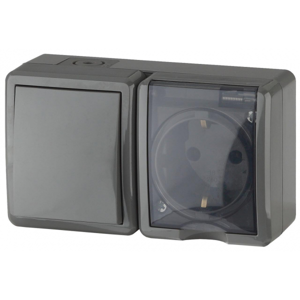 Блок розетка-выключатель ЭРА Эксперт IP54 16A 250V 11-7401-03 Б0020734 Блок розетка-выключатель ЭРА Эксперт IP54 16A 250V 11-7401-03 Б0020734