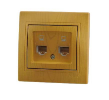 Розетка 2-ая компьютерная Lezard Mira ольха 701-0701-141