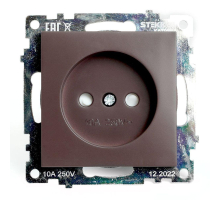 Розетка однаместная с защитной шторкой Stekker Катрин шоколад GLS10-7109-04 49025