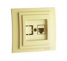 Розетка компьютерная RJ45 Mono Electric Larissa 6 кат крем 103-171705-125