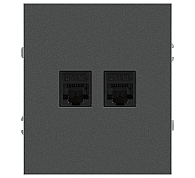 Розетка ЭРА Arktik 16-3108-06 информационная двойная 2XRJ45 графит Б0070489