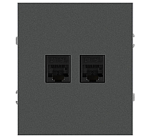 Розетка ЭРА Arktik 16-3108-06 информационная двойная 2XRJ45 графит Б0070489