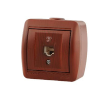 Розетка телефонная евро Lezard Nata вишня 710-0600-137