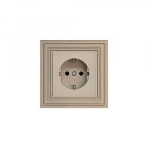 Розетка 2P+E Liregus Retro кремовый омбре 29-122