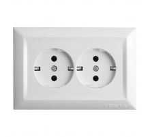 Розетка двойная 2P+E Vesta-Electric Roma белый F00050200BEL