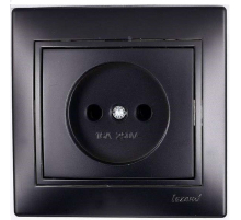 Розетка без зазем. Lezard Mira черная 701-4242-121