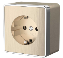Розетка с заземлением Werkel Gallant шампань рифленый W5071010 4690389164491
