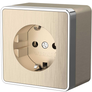 Розетка с заземлением Werkel Gallant шампань рифленый W5071010 4690389164491