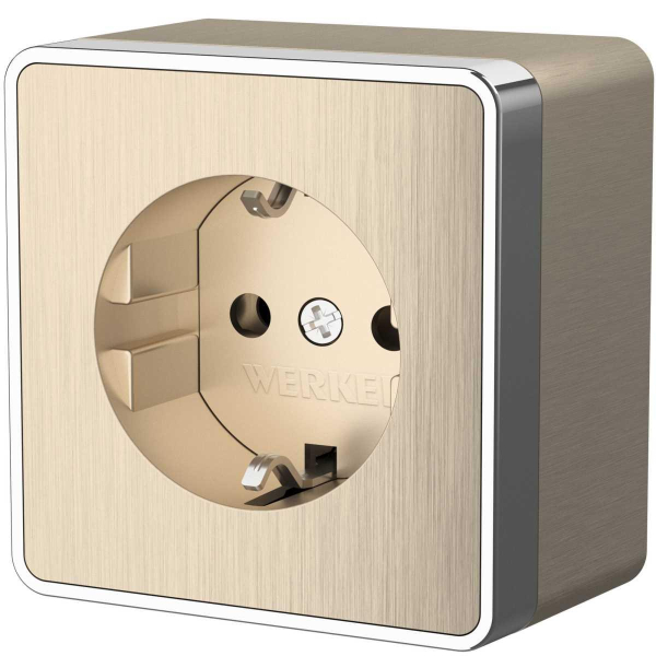 Розетка с заземлением Werkel Gallant шампань рифленый W5071010 4690389164491