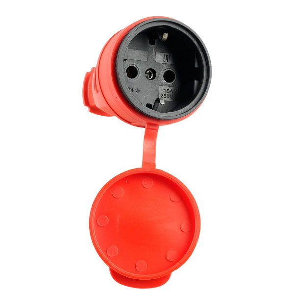 Розетка переносная 1-местная Stekker Одри RST16-21-44 красный 39195